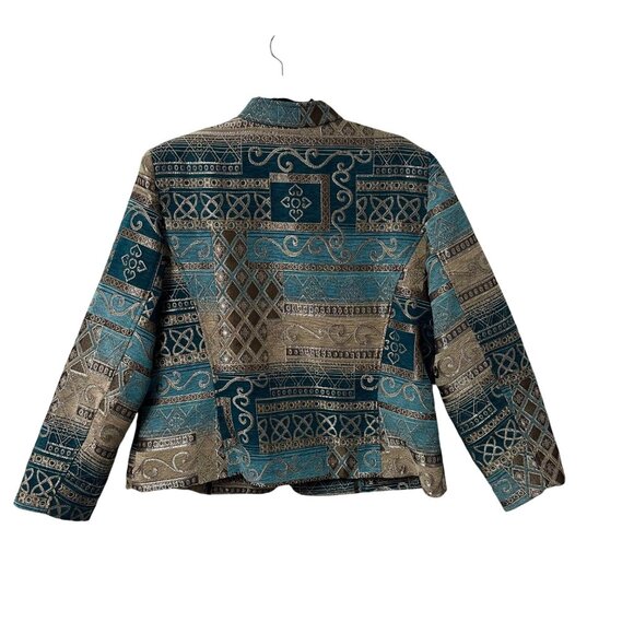 DRESSBARN JACKET TAPESTRY COLORFUL ABSTRACT FULL ZIP SIZE XL ART TO WEAR - Picture 2 of 11